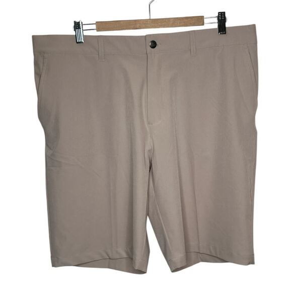 Adidas Taupe Stretch Flat Front Modern Golf Chino Shorts Men's Size 38 NWT - Picture 1 of 6